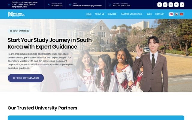 NearKorea Education website screenshot